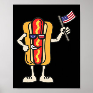 Poster Hot Dog American Flag 4 de julho Patriótico CHURRA
