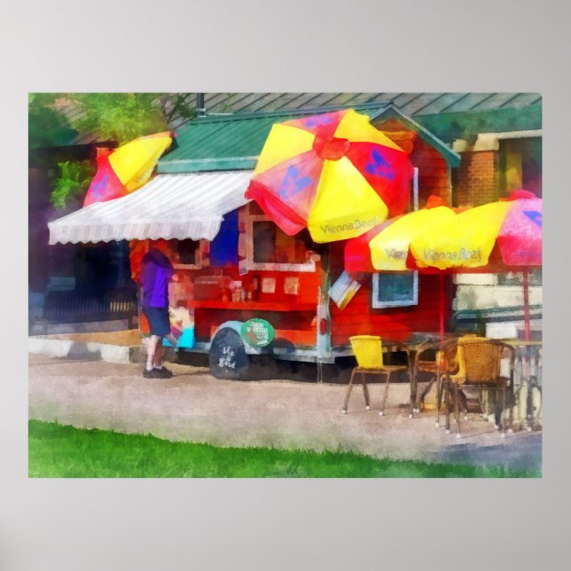 Pôster Hot Dog Stand in Mall (Frente)