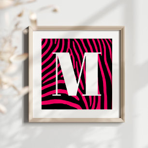 Poster Hot Pink Zebra Stripes