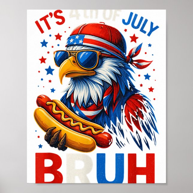 Poster Hotdog Bruh 4th Of July Boys Kids Fourth Of July B (Frente)