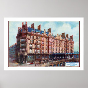 Poster hotel 1900 do St. Enoch da Aquarela de c Glasgow
