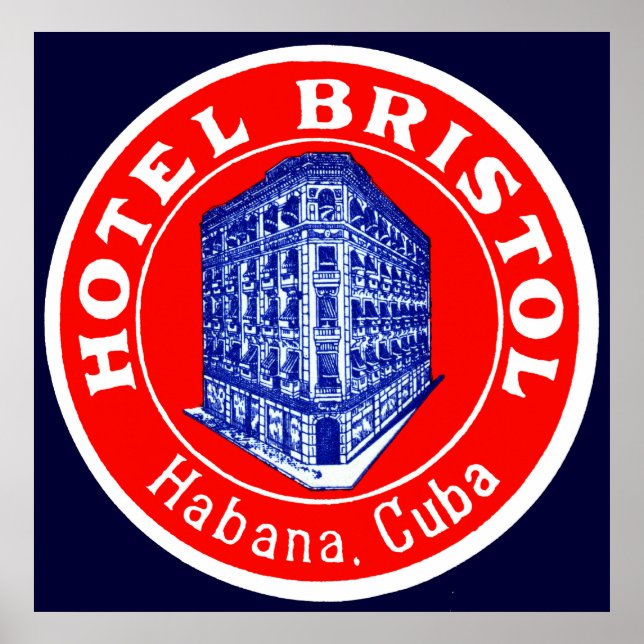 Pôster Hotel Bristol Cuba 1930 (Frente)