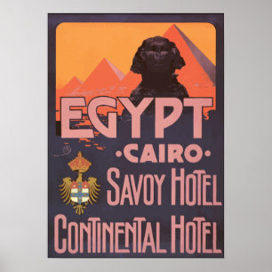 Pôster Hotel continental do hotel de Savoy de Egipto o