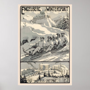 Poster Hotel de Esportes de Inverno Engelberg Cattani Suí