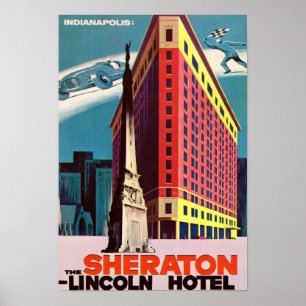 Pôster Hotel de Indianapolis Indiana Lincoln