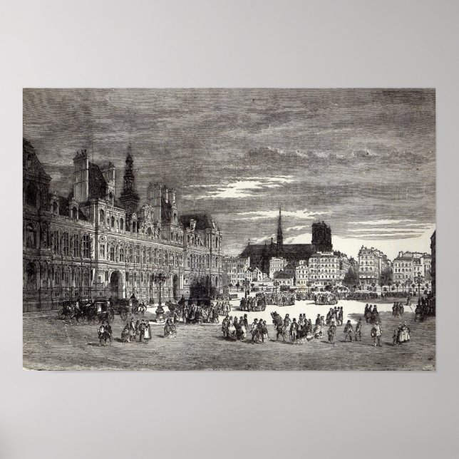 Pôster Hotel de Ville, Paris, 1847 (Frente)