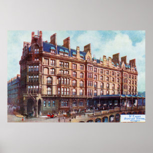 Poster Hotel Glasgow da estação de comboio de Enoch da