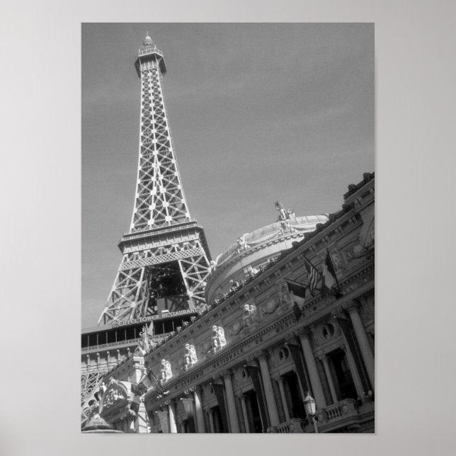 Poster Hotel Paris em Las Vegas (B&W) (Frente)
