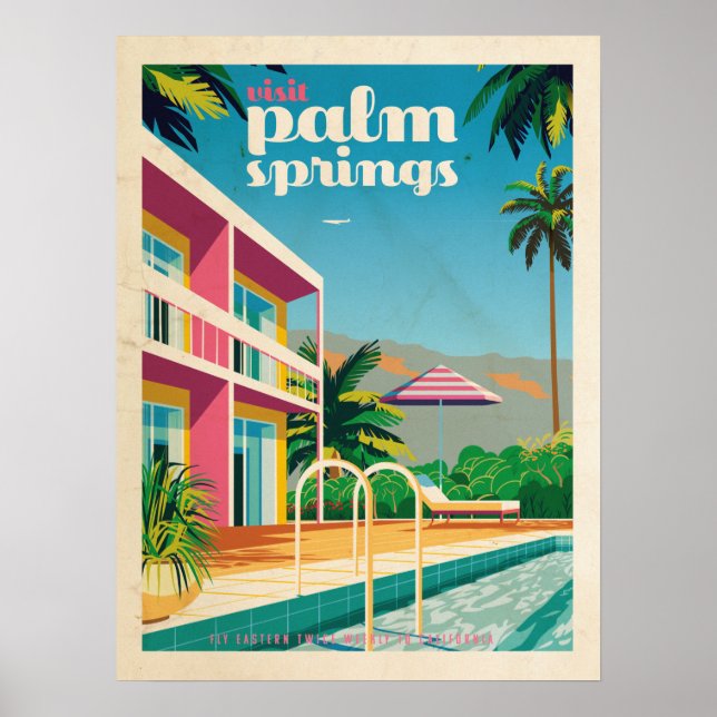 Poster Hotel Retro Palm Primaveras (Frente)