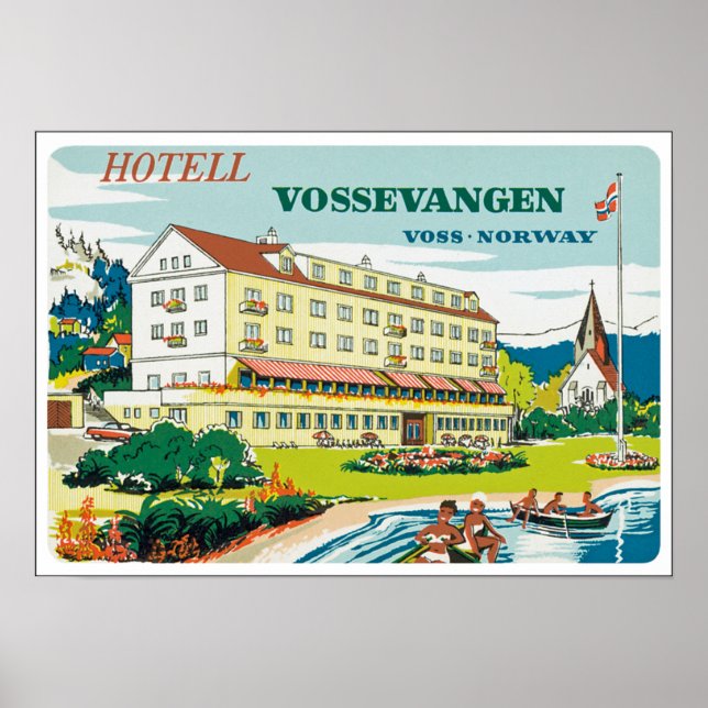 Pôster Hotel Vossevangen Noruega (Frente)