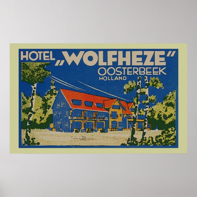 POSTER HOTEL WOLFHEZE OOSTERBEEK HOLLAND (Frente)