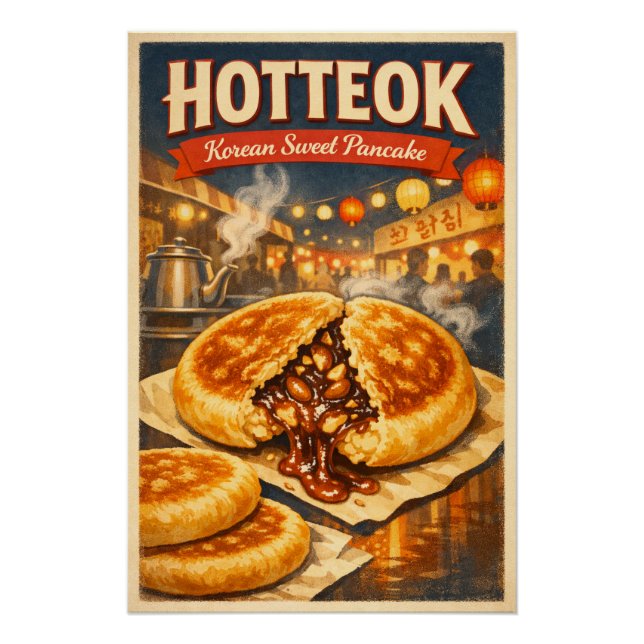 Pôster Hotteok, traditional Korean street food (Frente)