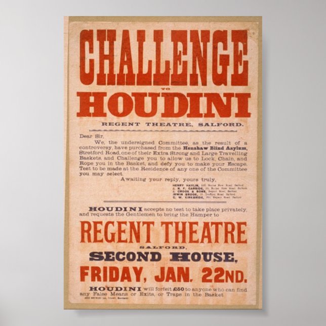 Pôster Houdini Challenge (Frente)