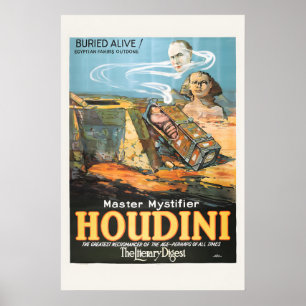 Poster Houdini Egito Esfinge Enterrado Vivo Mágica Clássi