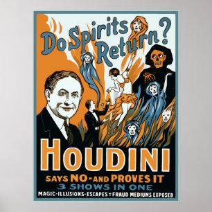 Pôster Houdini faz o retorno dos espírito