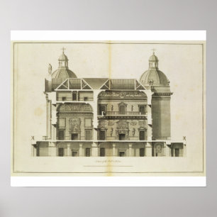 Poster Houghton Salão: secção transversal do Salão e 