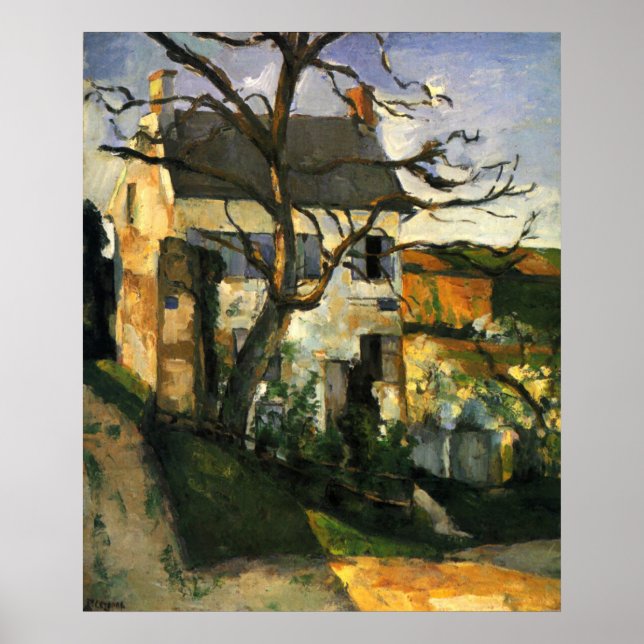 Poster House and Tree - Paul Cezanne - c1873 (Frente)