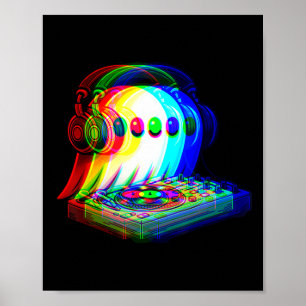 Poster House Music Ghost Dj Illusion Óptica Edm Hallowee