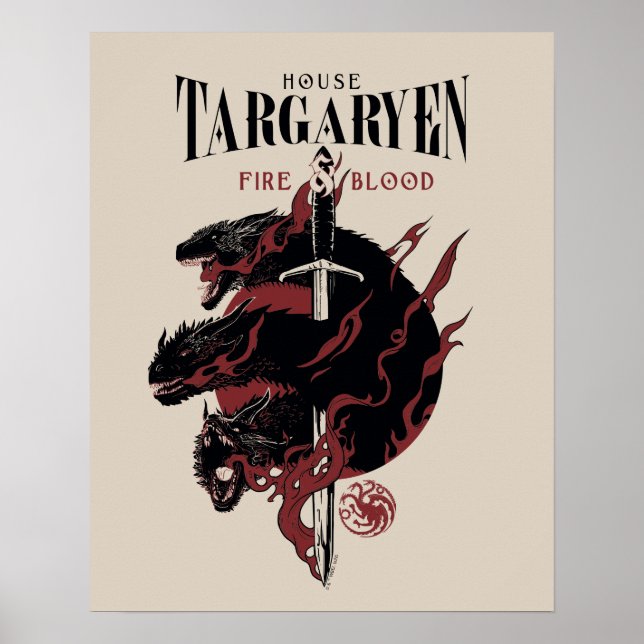 Poster House Targaryen - Fogo e Sangue (Frente)