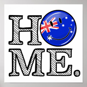Pôster Housewarming australiano de sorriso da bandeira