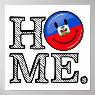 Poster Housewarming haitiano de sorriso da bandeira