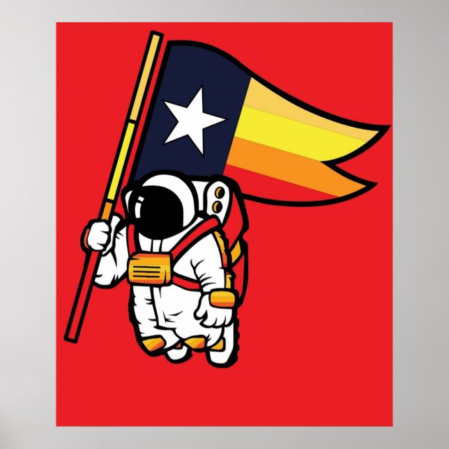 Poster Houston Champ Texas Flag Space City (Frente)