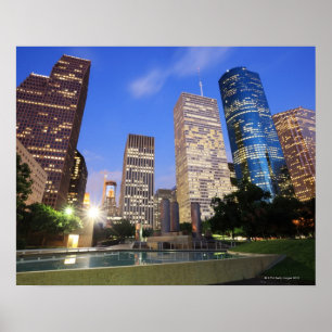 Pôster Houston do centro, Texas