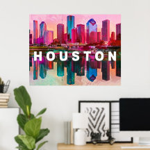 Houston Skyline Grafite Art