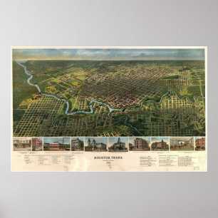 Poster Houston, Texas 1891