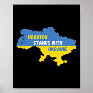 Poster Houston Texas Apoia a Ucrânia