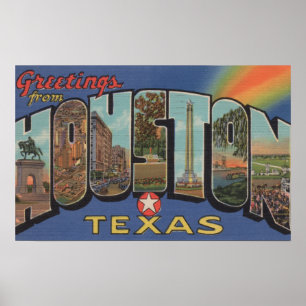 Poster Houston, Texas - Cenas com Letras Grandes
