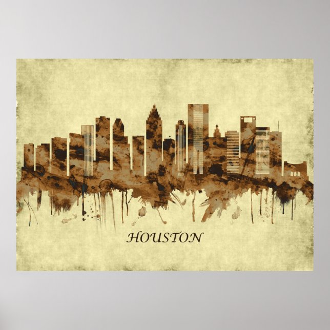 Poster Houston Texas Cityscape (Frente)