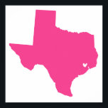 Poster Houston, Texas Love<br><div class="desc">Ama a sua cidade natal? Pegue esta fabulosa impressão para mostrá-la! Excelente jeito de mostrar onde você esteve! Perfeito para você,  um amigo ou membro da família! Não é a sua cor? Não é sua cidade natal? Me avise! adrosedesigns@hotmail.com Eu adoraria fazer algo para você!</div>