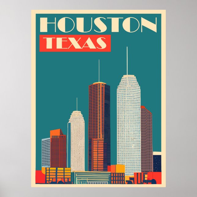 Poster Houston, Texas, Viagem (Frente)