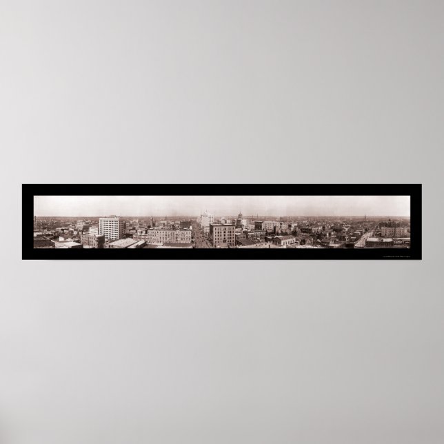 Poster Houston TX Panorâmica Foto 1910 (Frente)