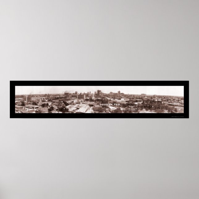 Pôster Houston TX Panorâmica Foto 1924 (Frente)