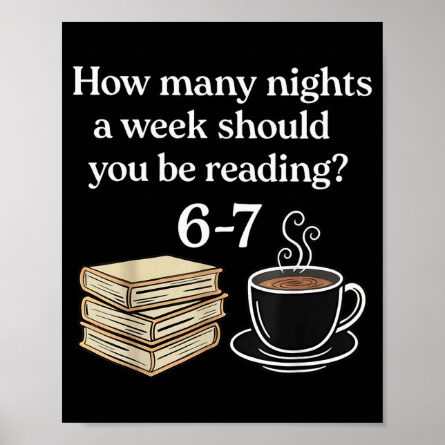 Poster How Many Nights 6 7 Meme Funny Reading Book Lovers (Frente)