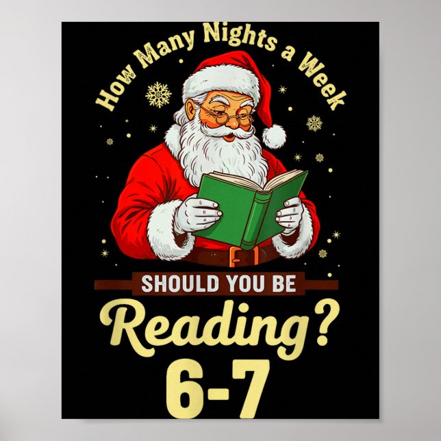 Poster How Many Nights A Week Should You Be Reading 67 Ch (Frente)