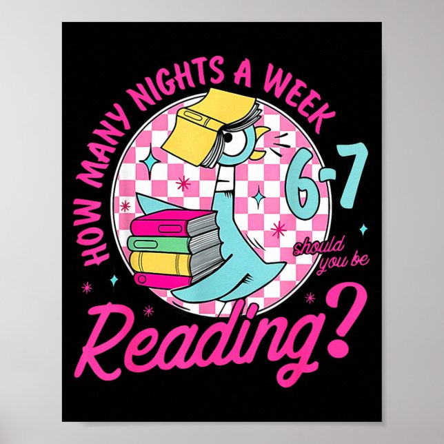 Poster How Many Nights A Week Should You Be Reading 67 Me (Frente)