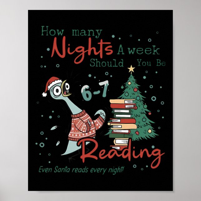 Poster How Many Nights A Week Should You Be Reading 67 Te (Frente)