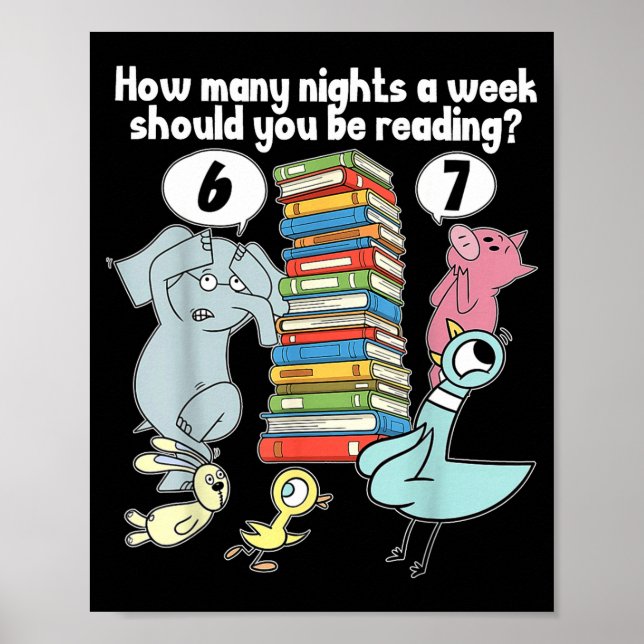 Poster How Many Nights A Week Should You Be Reading_ 6–7  (Frente)