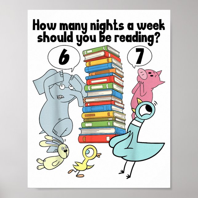Poster How Many Nights A Week Should You Be Reading_ 6–7  (Frente)