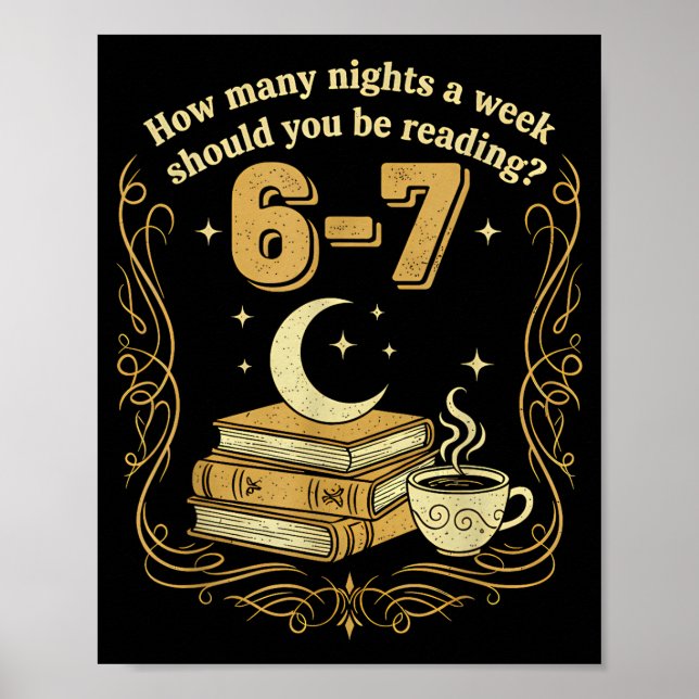 Poster How Many Nights A Week Should You Be Reading 6 7 M (Frente)