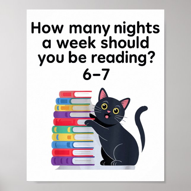 Poster How Many Nights A Week Should You Be Reading 6-7 R (Frente)