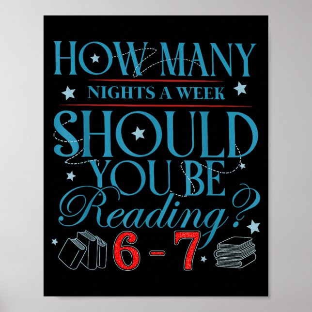 Poster How Many Nights A Week Should You Be Reading 6–7 T (Frente)