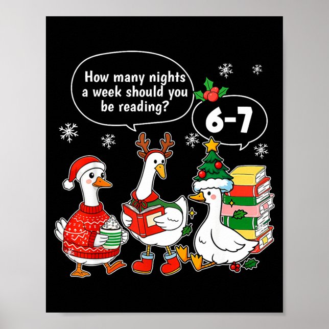 Poster How Many Nights A Week Should You Be Reading 6-7 X (Frente)
