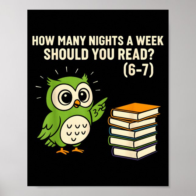 Poster How Many Nights A Week Should You Read_ 6–7 Fun Re (Frente)