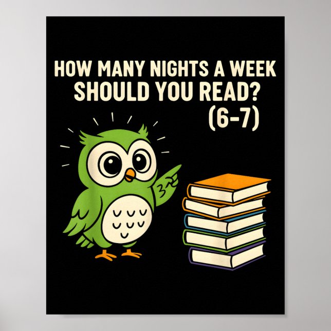 Poster How Many Nights A Week Should You Read_ 6–7 Fun Re (Frente)