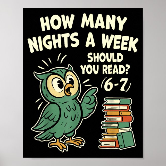 Poster How Many Nights A Week Should You Read_ 6–7 Fun Re (Frente)