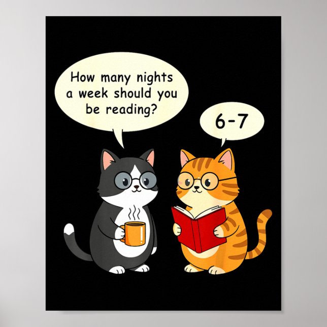 Poster How Many Nights Reading 67 Englieacher Cats Book L (Frente)